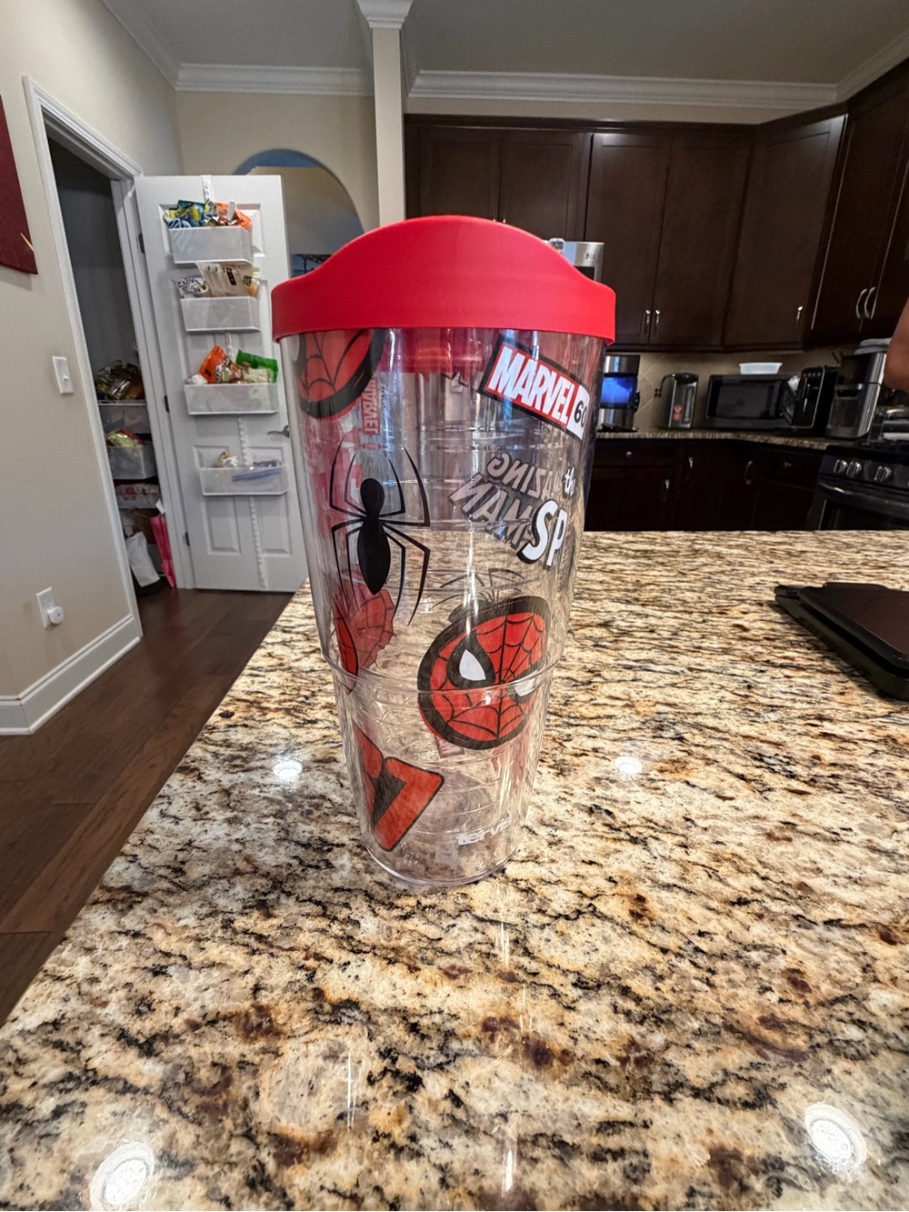 tervis Clear Travel Tumbler with Red Lid and Spider-Man Graphics - Picture 3 of 4